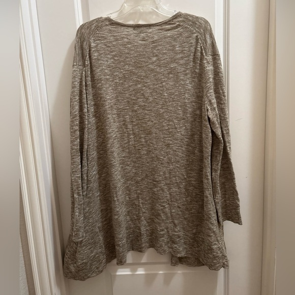 Madewell Duster Cardigan Sweater Knit Open Front Pockets Tan Size Large Soft - Picture 3 of 4